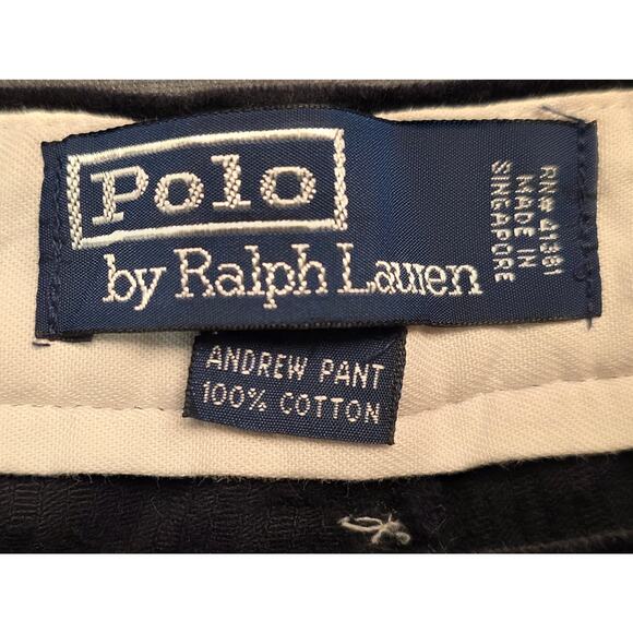 Polo Ralph Lauren Mens 36x31 Dark Navy Blue Corduroy Trouser Pleated Wide Relax - Picture 4 of 8